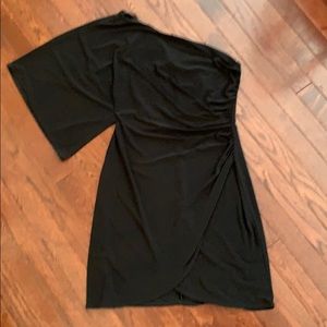 One shoulder ruched mini dress